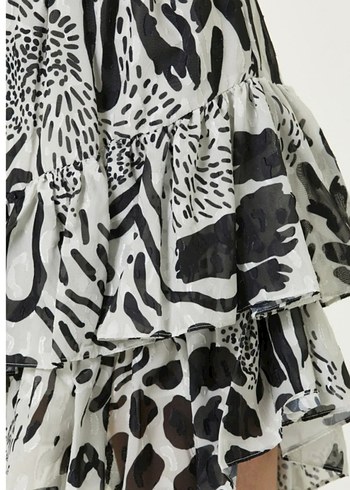 Network Zebra Desenli Fırfırlı Mini Etek - Görsel 4