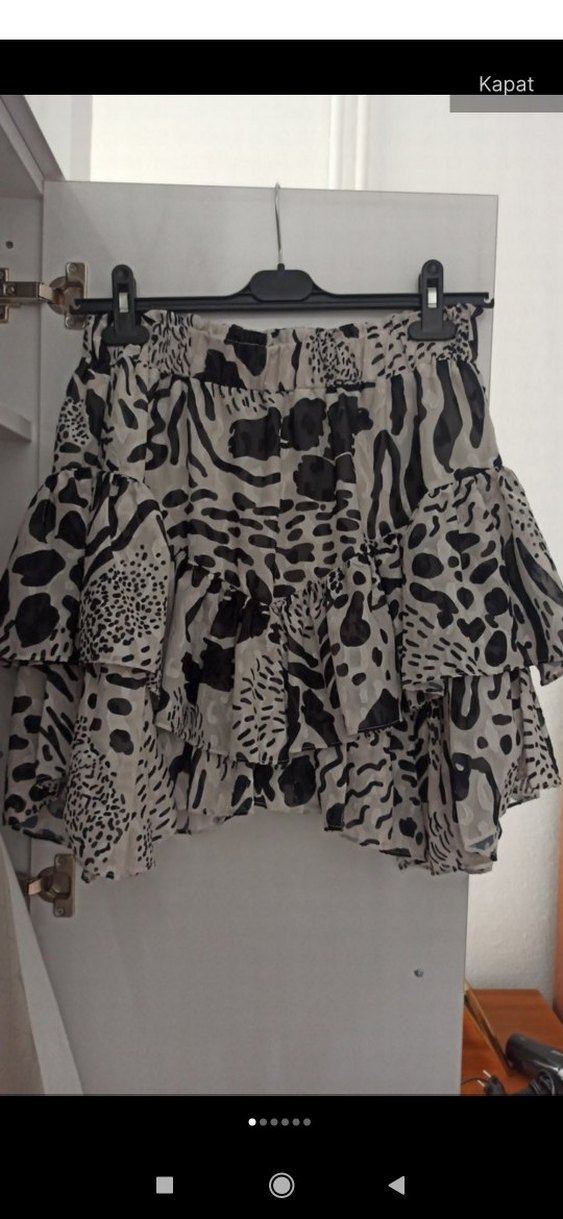 Network Zebra Desenli Fırfırlı Mini Etek - Görsel 5