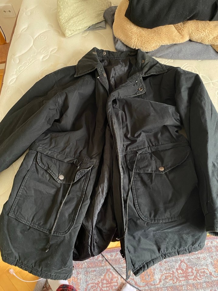 unisex Siyah parka - Görsel 2