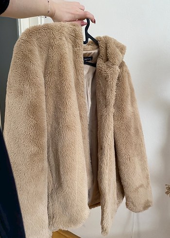 Bej Kadın Midi Peluş Ceket - Görsel 2
