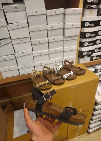 birkenstock Kahverengi Deri Toka Detaylı Dolgu Topuk Terlik