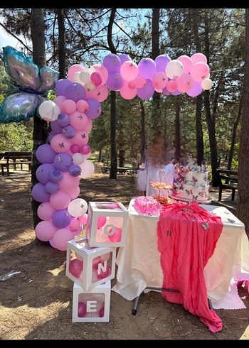 Pastel Pembe Parti Balon Süslemeleri