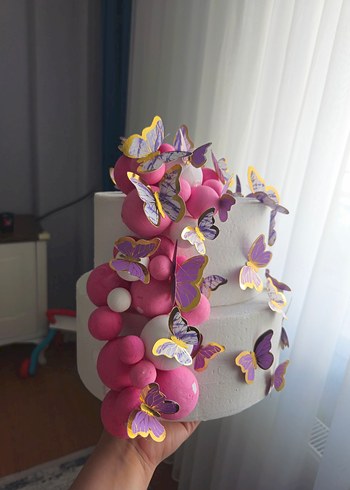 Beden Kelebekli Pastel Parti Maket Pastası
