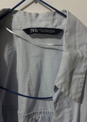 Kadın Beyaz Keten Gömlek, Düğmeli, Uzun Kollu - Görsel 2