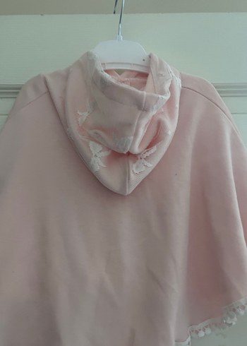 Kız Çocuk Pembe Kapüşonlu Pelerin - Görsel 3