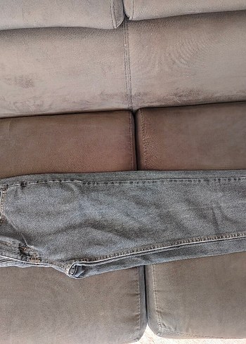 Pull and Bear Pull&Bear Gri Fermuarlı Kadın Denim Jean