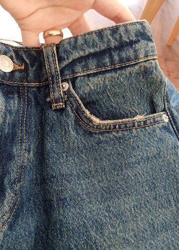 Kadın Bol Kesim Kot Pantolon - Görsel 4