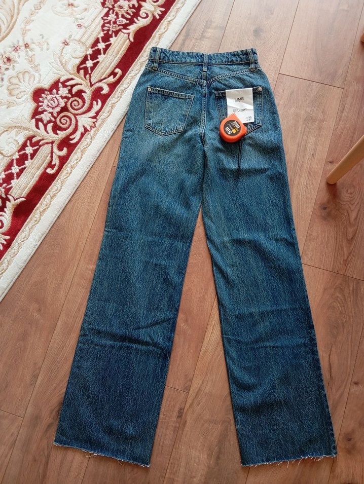 Kadın Bol Kesim Kot Pantolon - Görsel 2