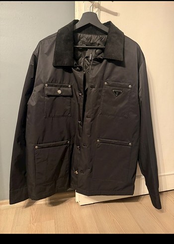 Düğmeli Siyah Erkek Prada Mont - Görsel 2