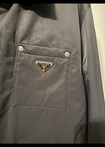 Düğmeli Siyah Erkek Prada Mont - Görsel 5