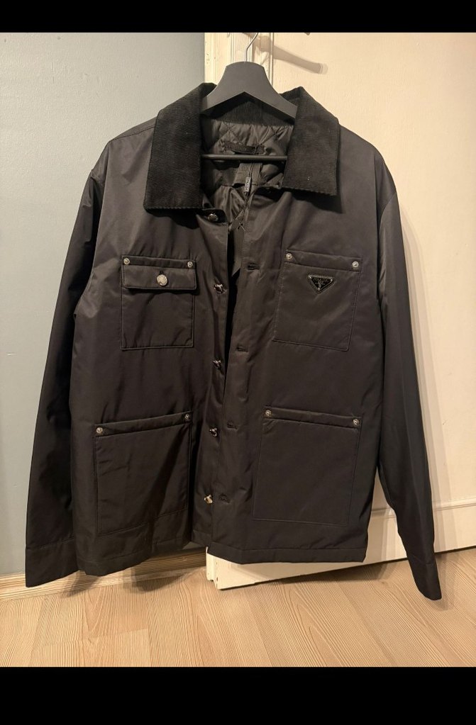 Düğmeli Siyah Erkek Prada Mont - Görsel 2