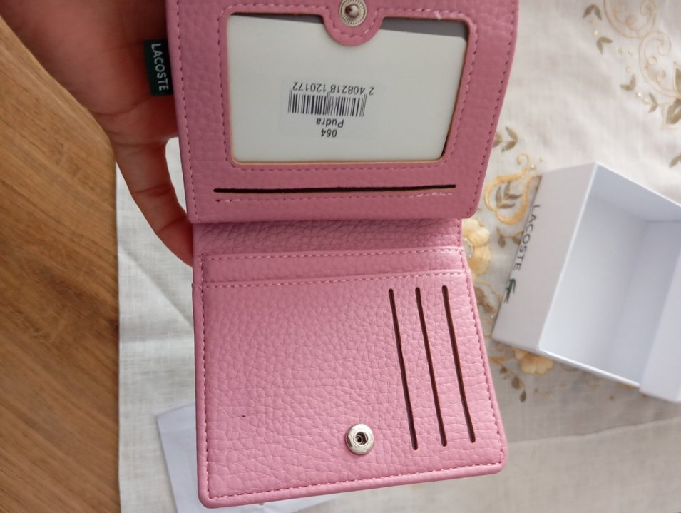 Lacoste Pembe Deri Kadın Cüzdanı - Görsel 4