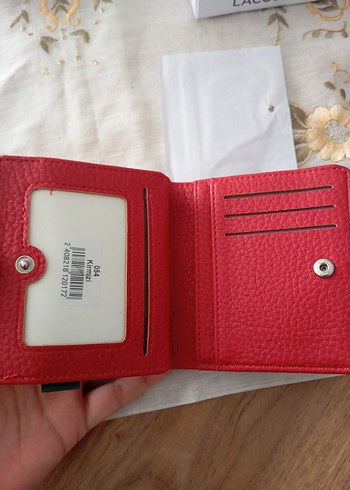 Lacoste Kırmızı Deri Kadın Cüzdan - Görsel 5