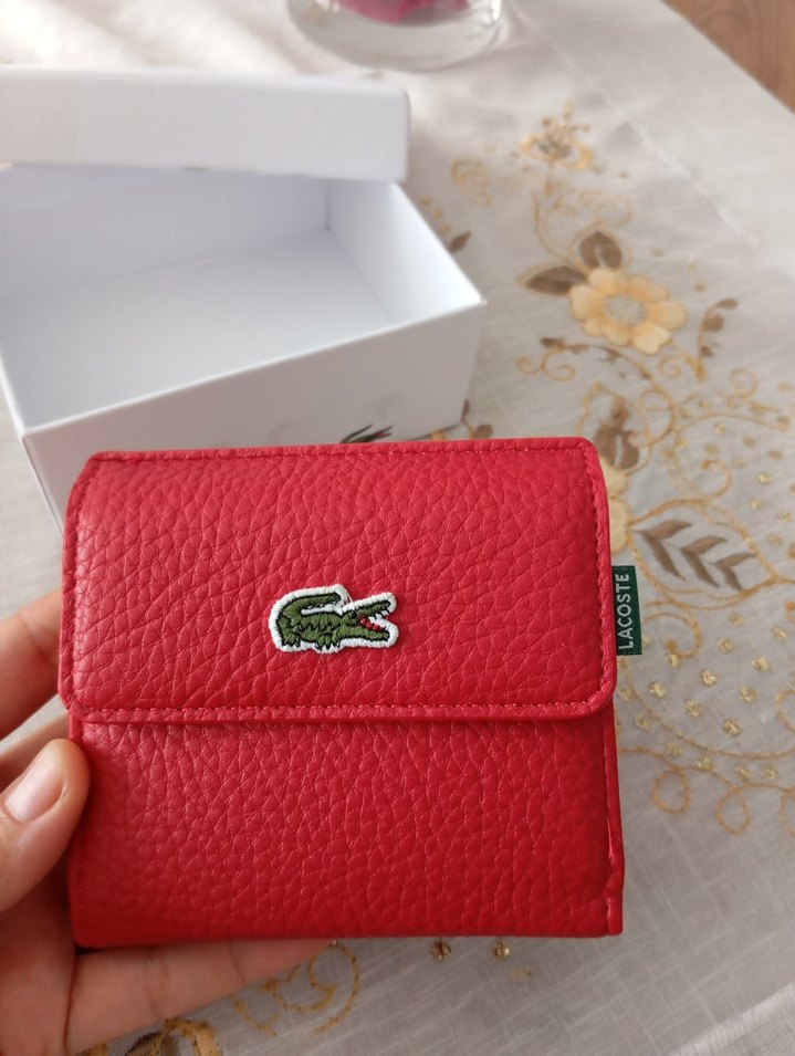 Lacoste Kırmızı Deri Kadın Cüzdan - Görsel 2