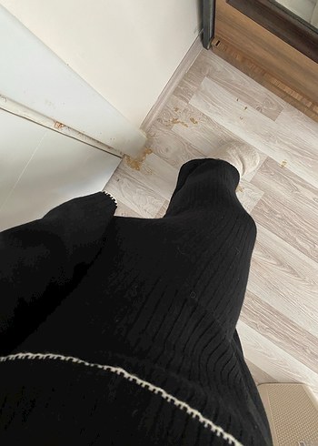 Siyah Minimalist Kadın Triko ALT ÜST TAKIM - Görsel 3