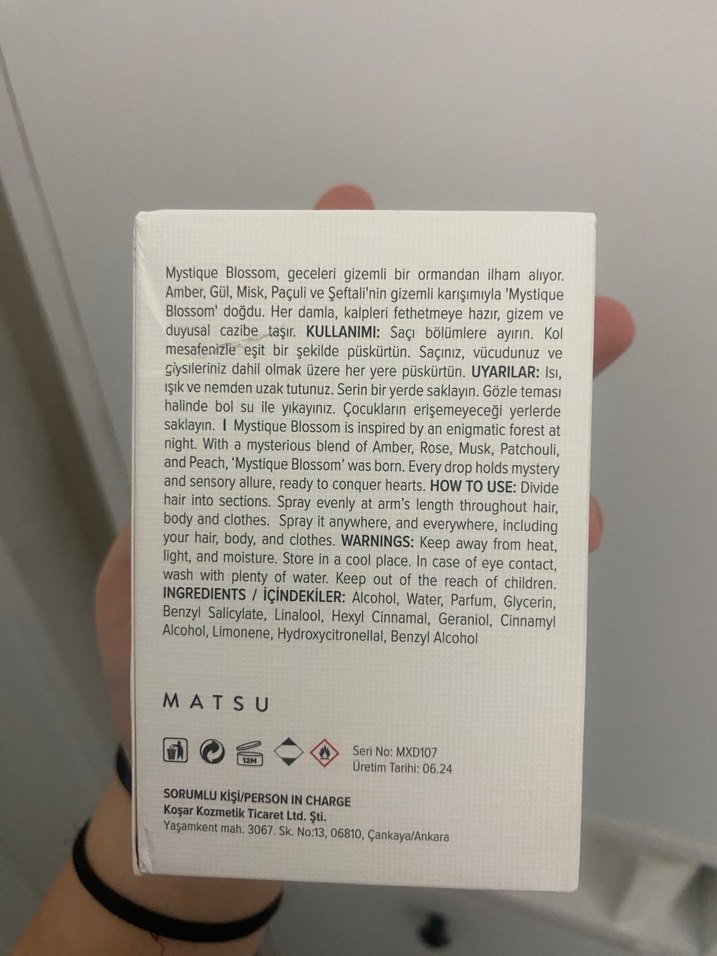 Matsu Mystique Blossom Saç Parfümü 50ml - Görsel 3