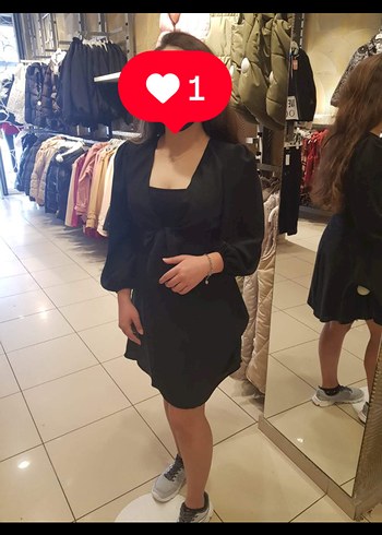 Düğmeli Siyah V Yaka Midi Gotik Elbise - Görsel 3