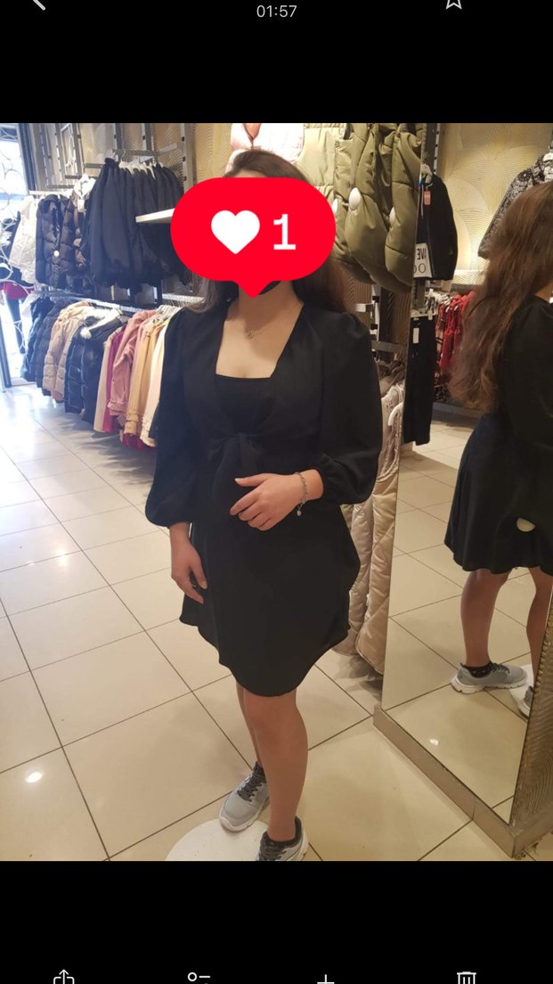 Düğmeli Siyah V Yaka Midi Gotik Elbise - Görsel 3