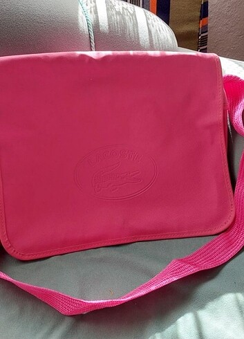 Lacoste Lacoste pembe yandan çanta