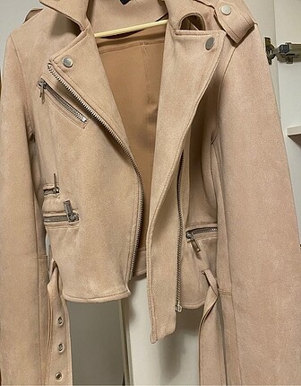 stradivarius süet biker ceket