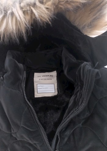 Kürklü Kapüşonlu Siyah çocuk Kışlık mont 9 10 yaş (134- 140 cm) - Görsel 4