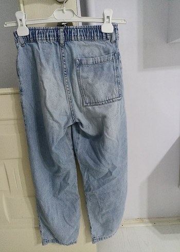 kız cocuk Mavi Bol Kesim Denim Pantolon - Görsel 2