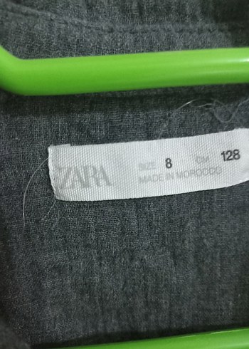 Gri Keten kız çocuk Gömlek - Görsel 2