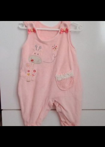 Pembe Dantel Detaylı Nakışlı Bebek Tulumu - Görsel 2