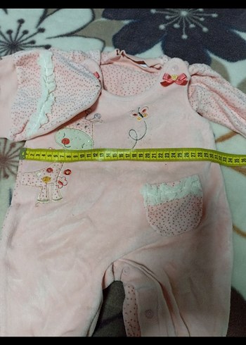 Pembe Dantel Detaylı Nakışlı Bebek Tulumu - Görsel 7