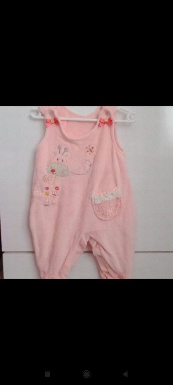 Pembe Dantel Detaylı Nakışlı Bebek Tulumu - Görsel 2