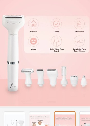 Beyaz Çok Başlıklı Epilatör Seti - Görsel 3