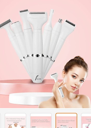 Beyaz Çok Başlıklı Epilatör Seti - Görsel 4