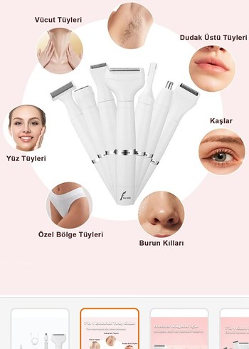 Beyaz Çok Başlıklı Epilatör Seti - Görsel 2