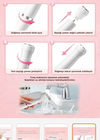 Beyaz Çok Başlıklı Epilatör Seti - Görsel 5