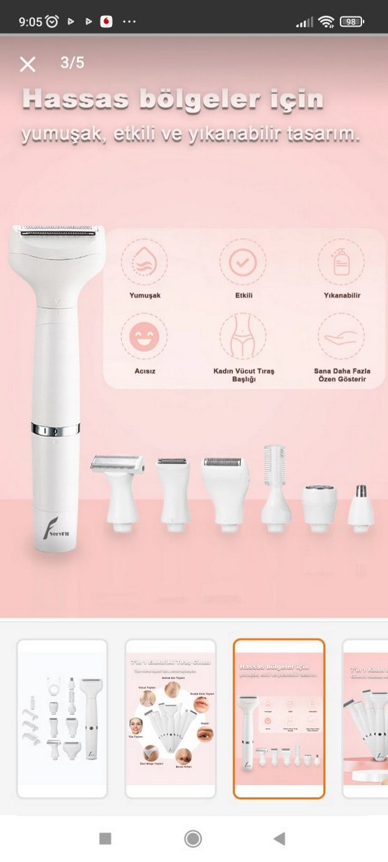 Beyaz Çok Başlıklı Epilatör Seti - Görsel 3