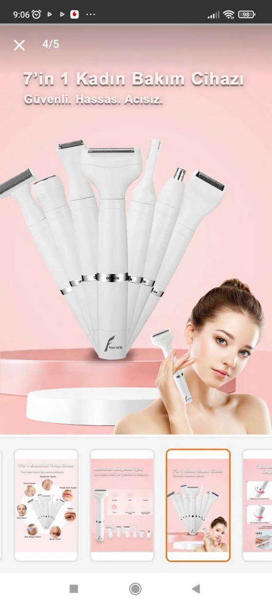 Beyaz Çok Başlıklı Epilatör Seti - Görsel 4