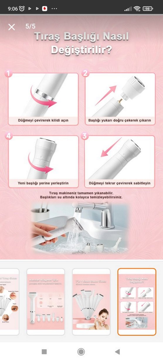 Beyaz Çok Başlıklı Epilatör Seti - Görsel 5