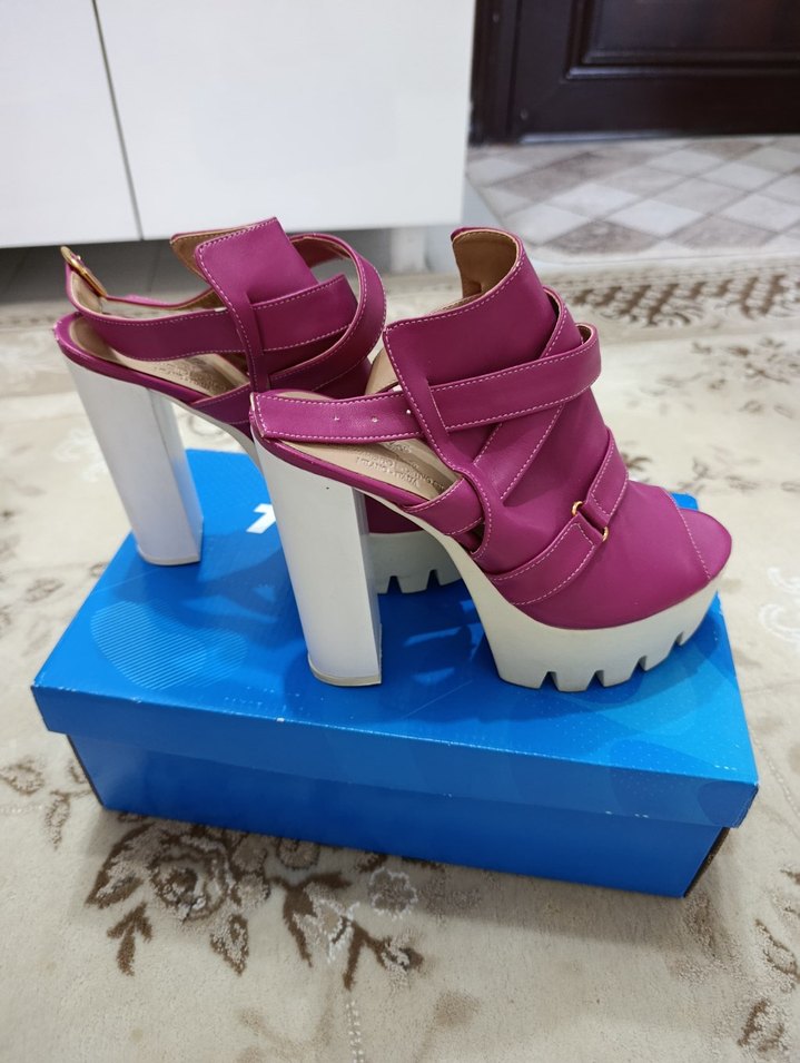 Pembe Platform Topuklu Kadın Ayakkabı - Görsel 2