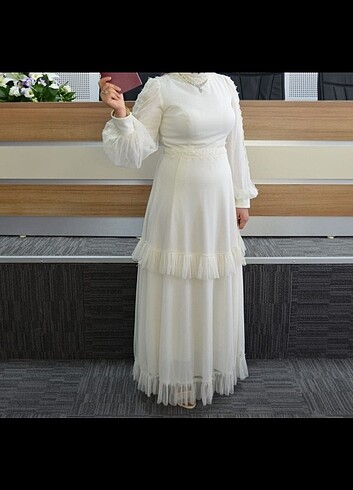 42 Beden beyaz Renk Nikah elbisesi
