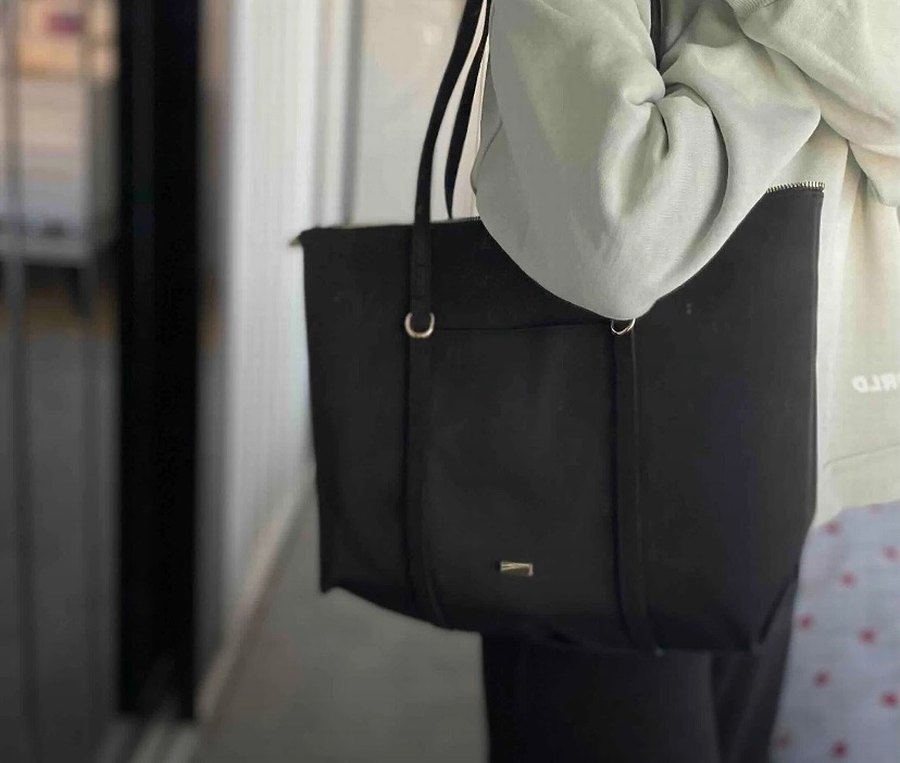 Siyah Fermuarlı Kadın Omuz Çantası - Görsel 3