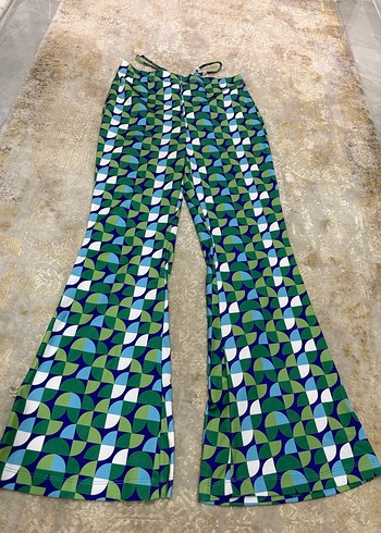 Kadın Çok Renkli Midi Salaş Örme Pantolon - Görsel 2