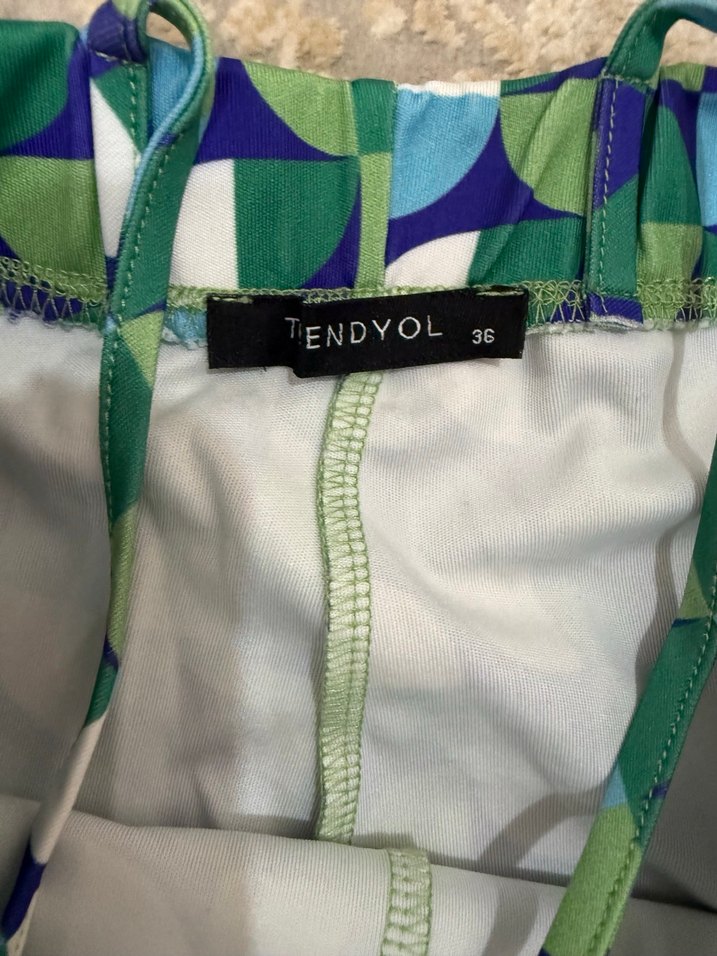 Kadın Çok Renkli Midi Salaş Örme Pantolon - Görsel 4