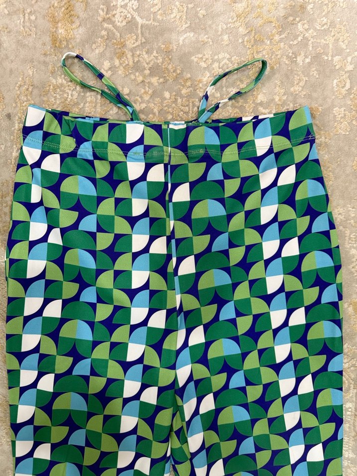 Kadın Çok Renkli Midi Salaş Örme Pantolon - Görsel 3