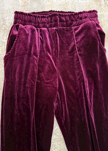 Bordo Kadın Peluş Detaylı Rahat Kesim Eşofman - Görsel 3