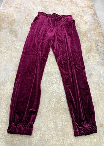 Bordo Kadın Peluş Detaylı Rahat Kesim Eşofman - Görsel 2