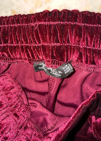 Bordo Kadın Peluş Detaylı Rahat Kesim Eşofman - Görsel 4