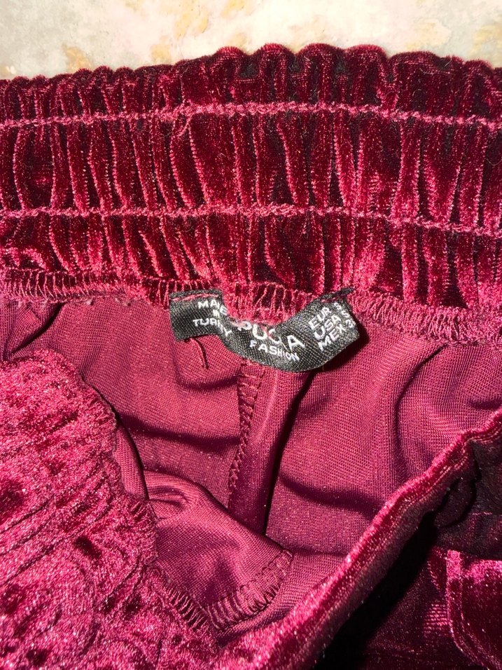 Bordo Kadın Peluş Detaylı Rahat Kesim Eşofman - Görsel 4