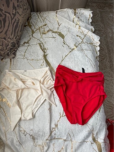 Trendyol kırmızı beyaz 2li bikini altı