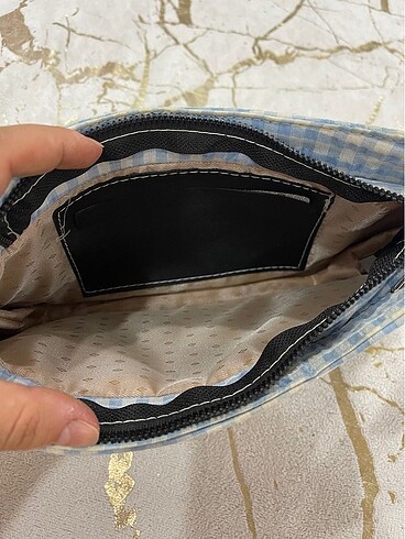 Mavi pötikare çanta - Görsel 4