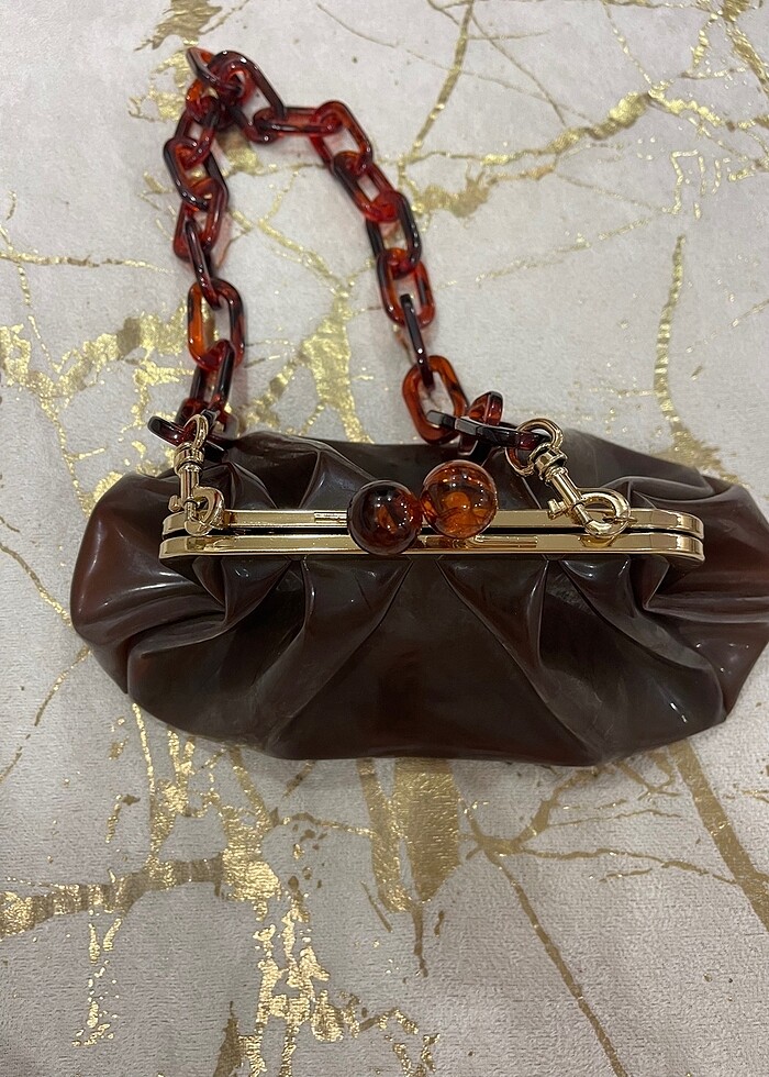 Zara şeffaf kahverengi çanta - Görsel 2